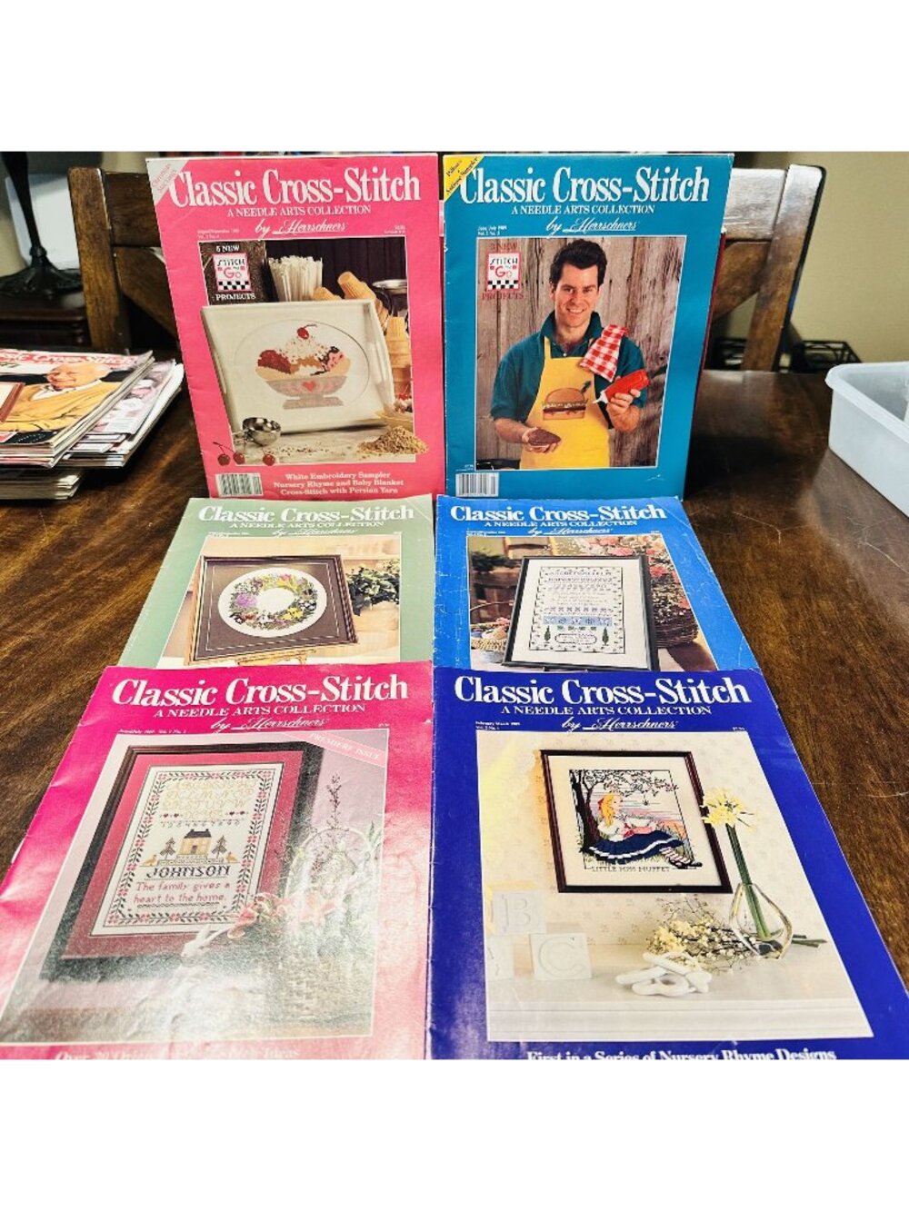 6 Classic Cross-Stitch Magazines 1988-1989